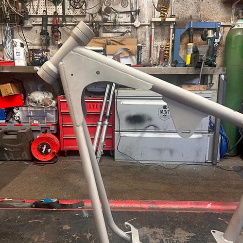 gallery6 A sand blasted motorcycle frame
